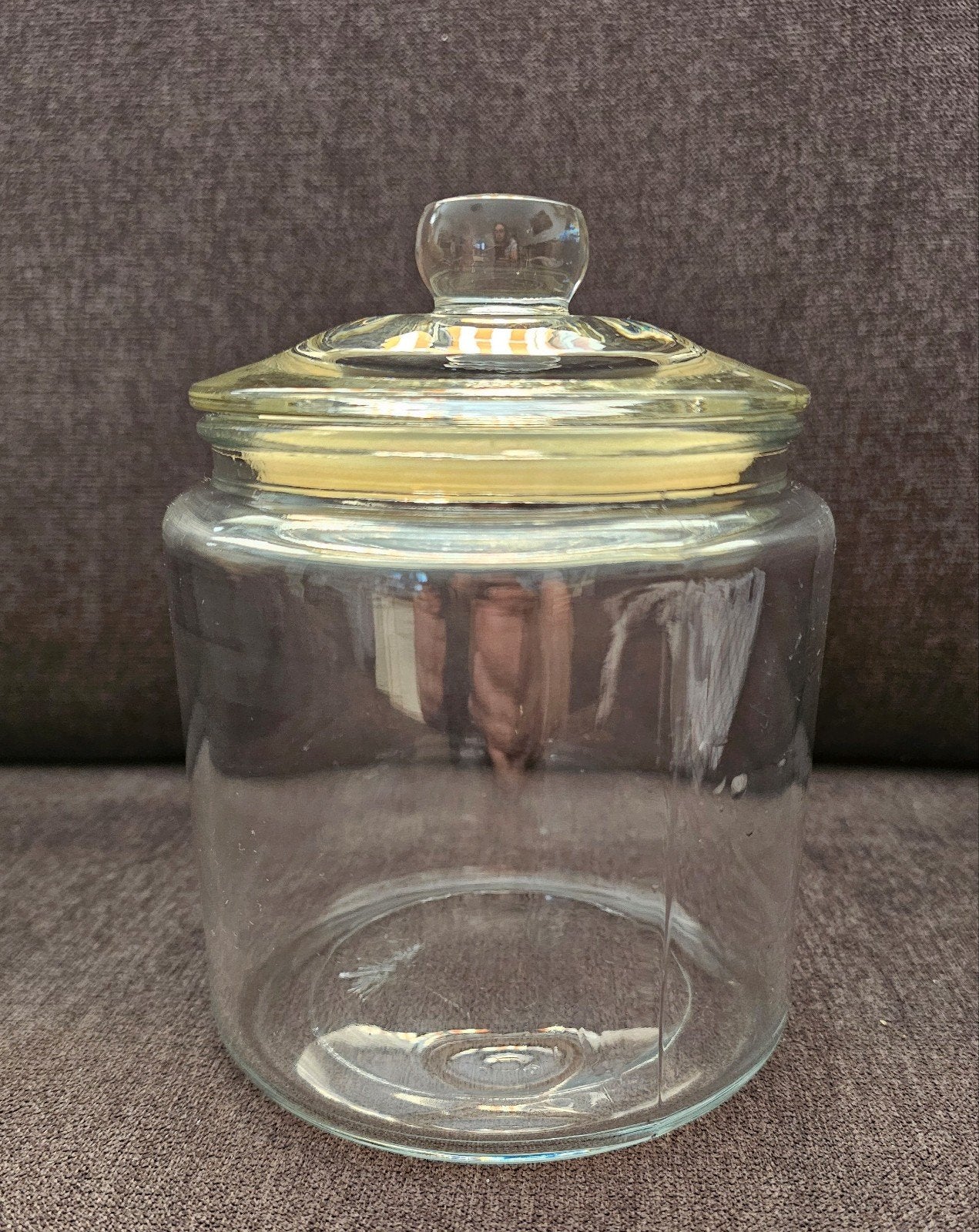 Glazen pot met deksel, Ophalen, Gebruikt, Transparant, Met deksel