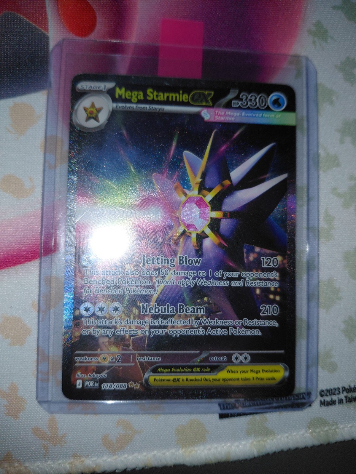 Pokémon Kaart Mega Starmie EX Alt Art 118/088, Ophalen of Verzenden, Nieuw, Losse kaart