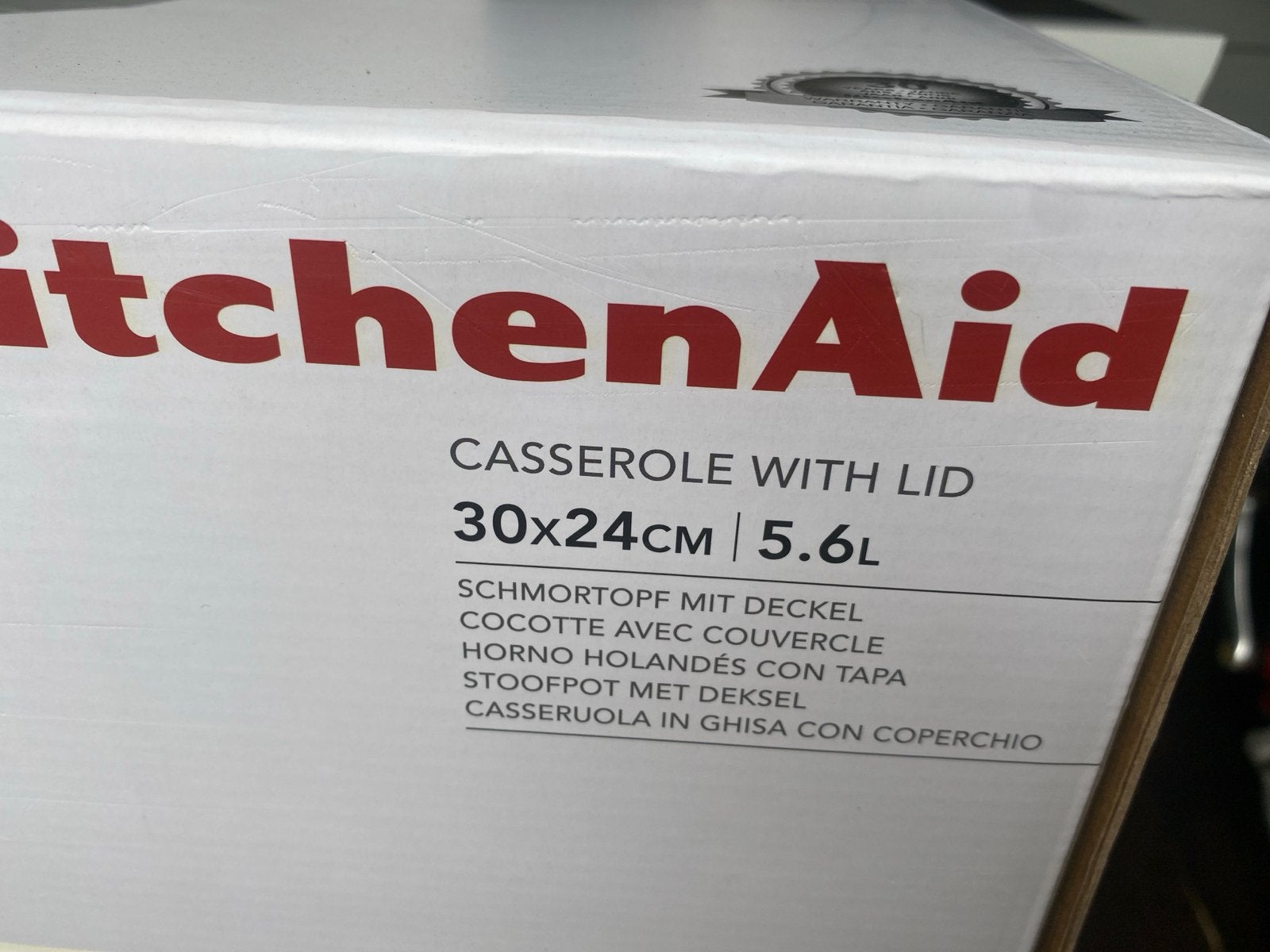 KitchenAid Gietijzeren Stoofpot met Deksel 30x24cm 5.6L, Huis en Inrichting, Keuken | Potten en Pannen, Ophalen of Verzenden, Nieuw