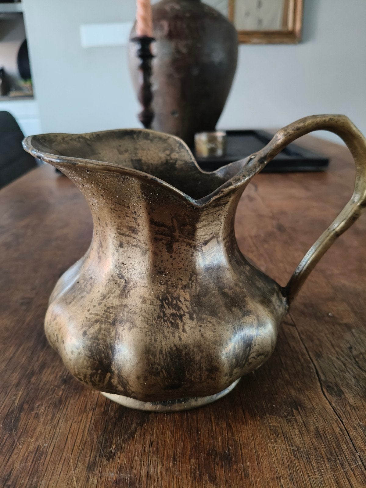 Antieke Bronzen Kan - Decoratieve Schenkkan, Ophalen of Verzenden