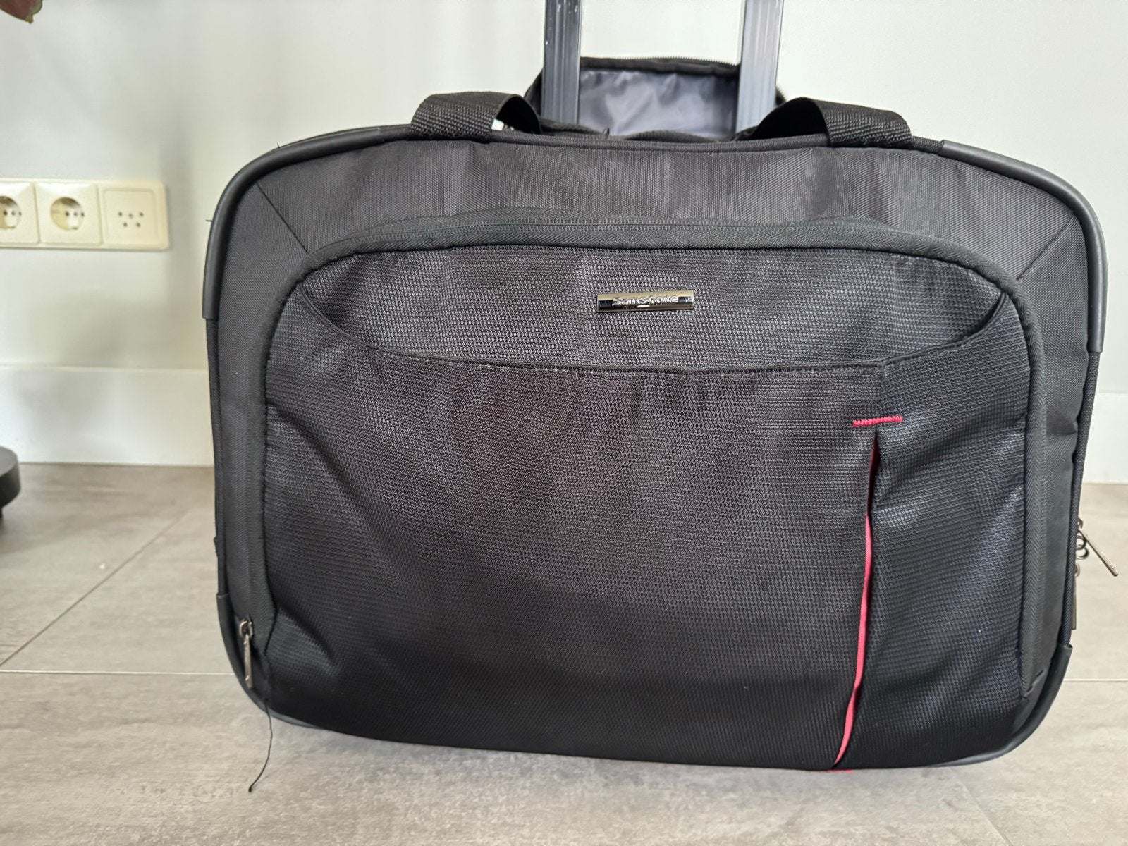 Zwarte Samsonite laptoptas op wieltjes, Sieraden, Tassen en Uiterlijk, Tassen | Reistassen en Weekendtassen, 40 tot 60 cm, Gebruikt