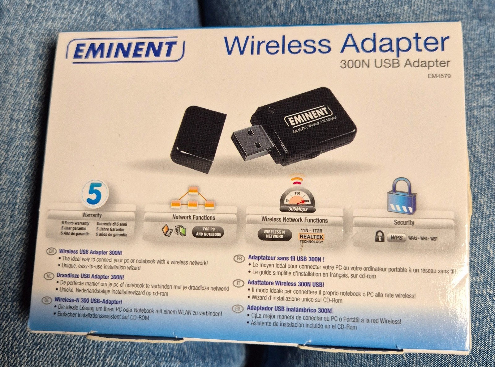 Eminent EM4579 Wireless 300N USB Adapter, Ophalen of Verzenden, Nieuw, Router, Eminent