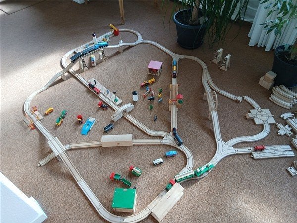 Grote Brio Houten Treinset met veel Accessoires, Ophalen, Gebruikt, Overige typen