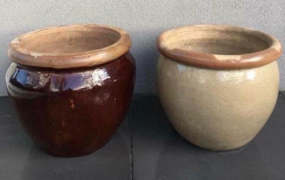 Prachtige oud Hollandse terracotta bloempotten, Gebruikt, Rond, Minder dan 40 cm, Binnen