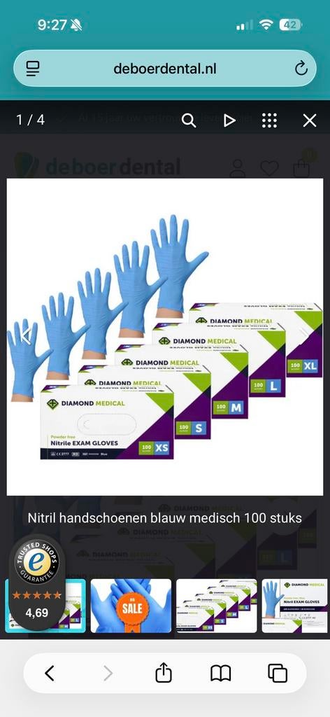 medische handschoenen, 1 speler, Ophalen of Verzenden, Zo goed als nieuw, Vanaf 3 jaar