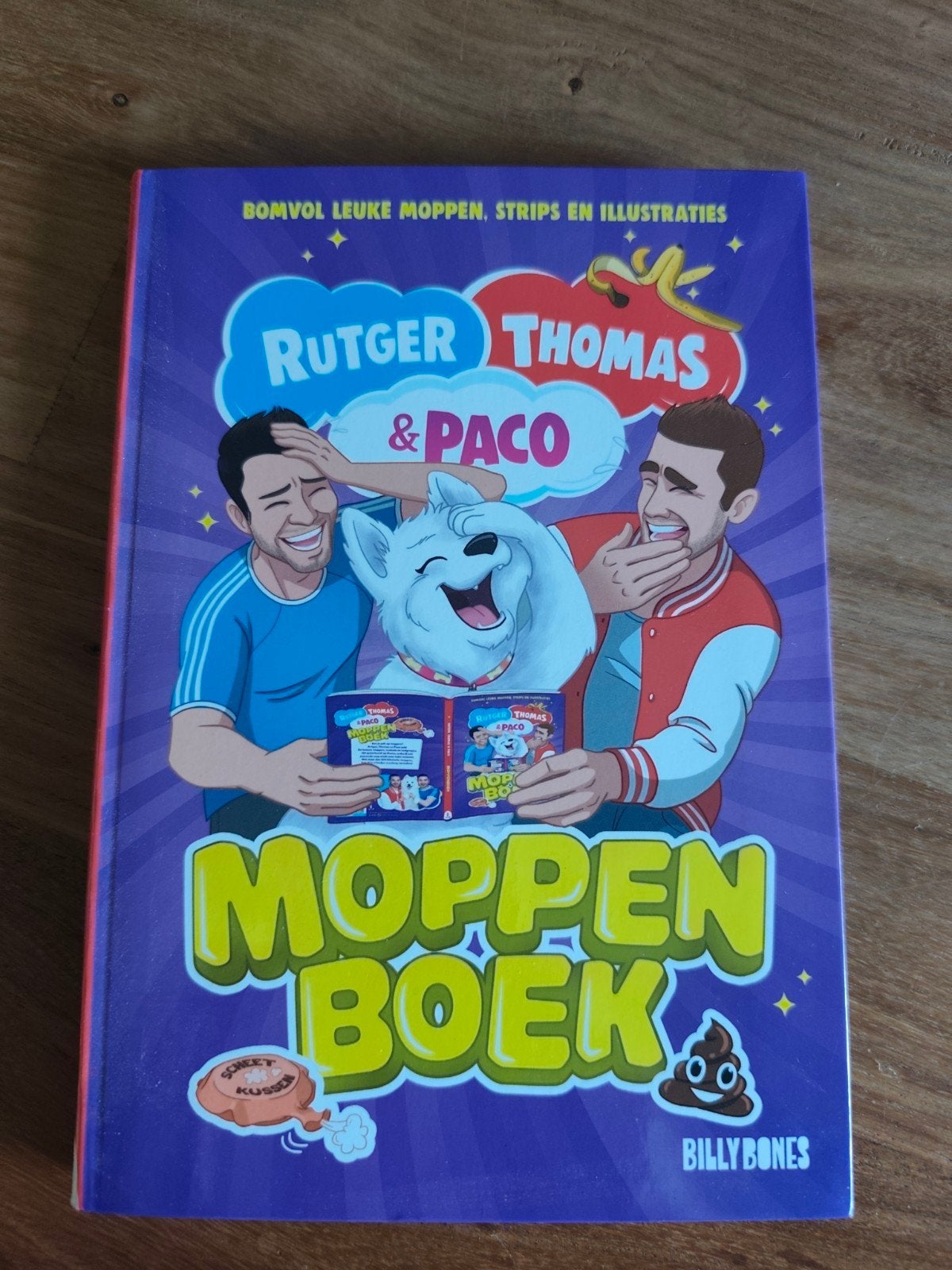 Rutger, Thomas & Paco Moppenboek - Bomvol Leuke Moppen, Boeken, Ophalen of Verzenden, Zo goed als nieuw, Rutger, Thomas & Paco