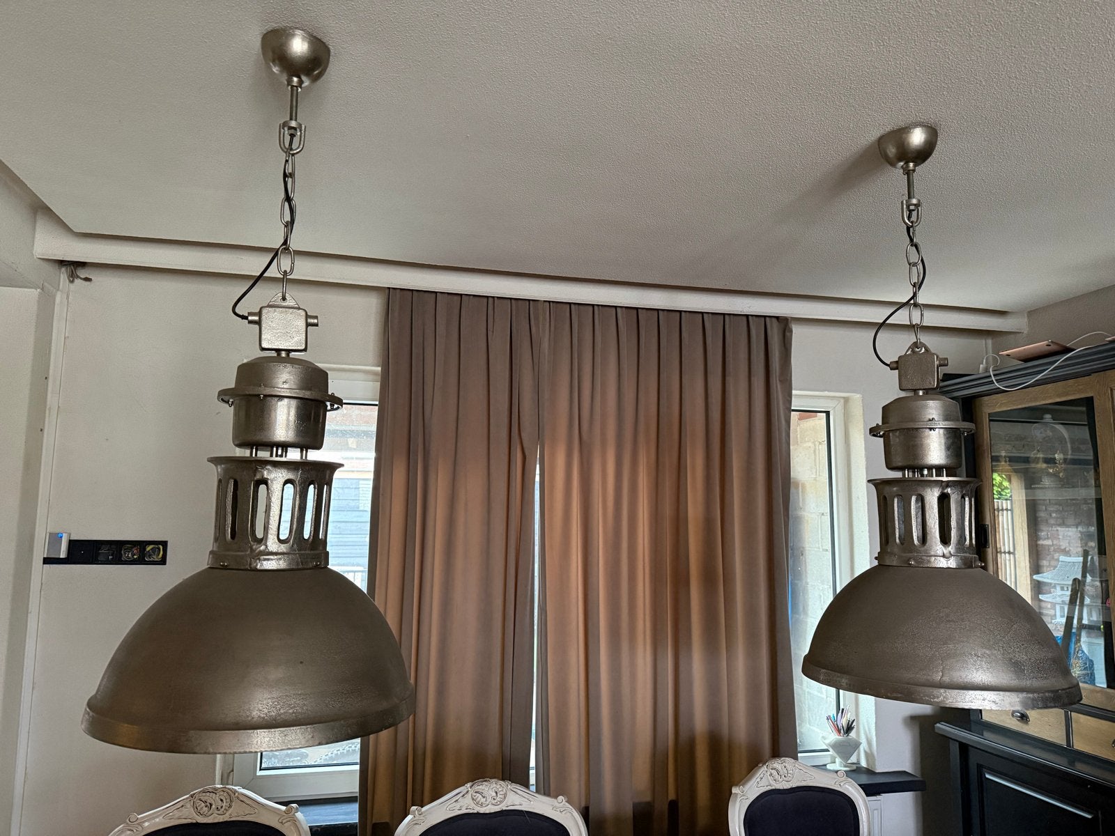 Set van 2 Rofra Home industriële hanglampen, aluminium, Huis en Inrichting, Ophalen, Gebruikt, Metaal, E27 (groot)
