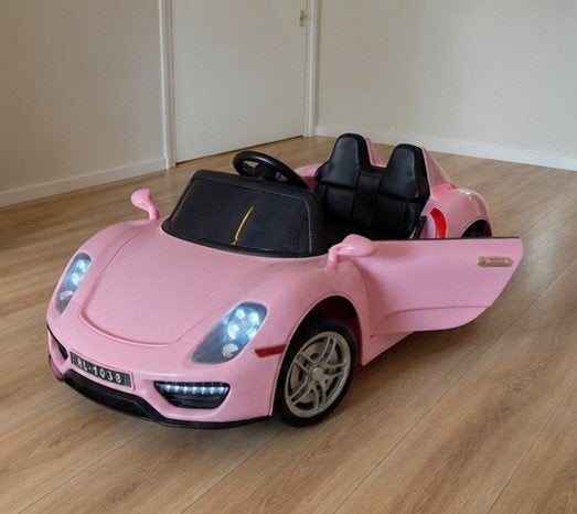 Roze kinderauto, 2 zitplaatsen, nieuwe accu's, Ophalen, Gebruikt, Overige typen