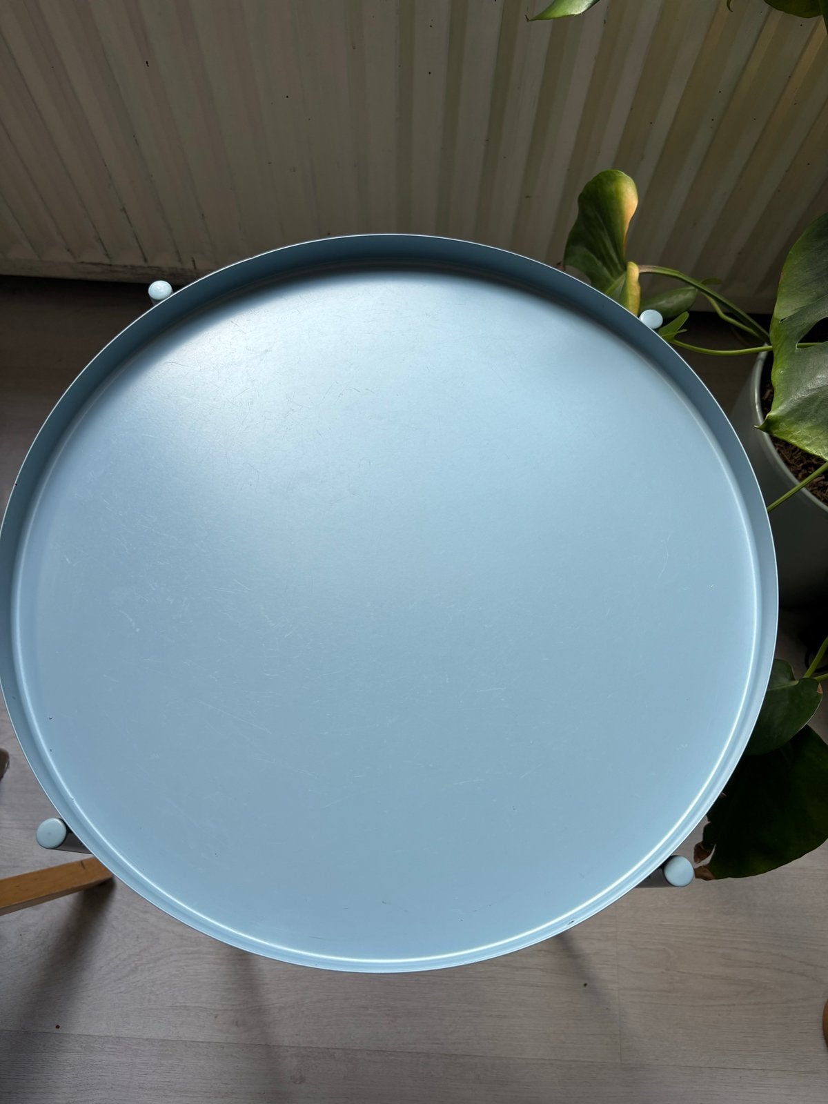 IKEA Bijzettafel - Lichtblauw, Ophalen, Gebruikt, Rond, Metaal of Aluminium