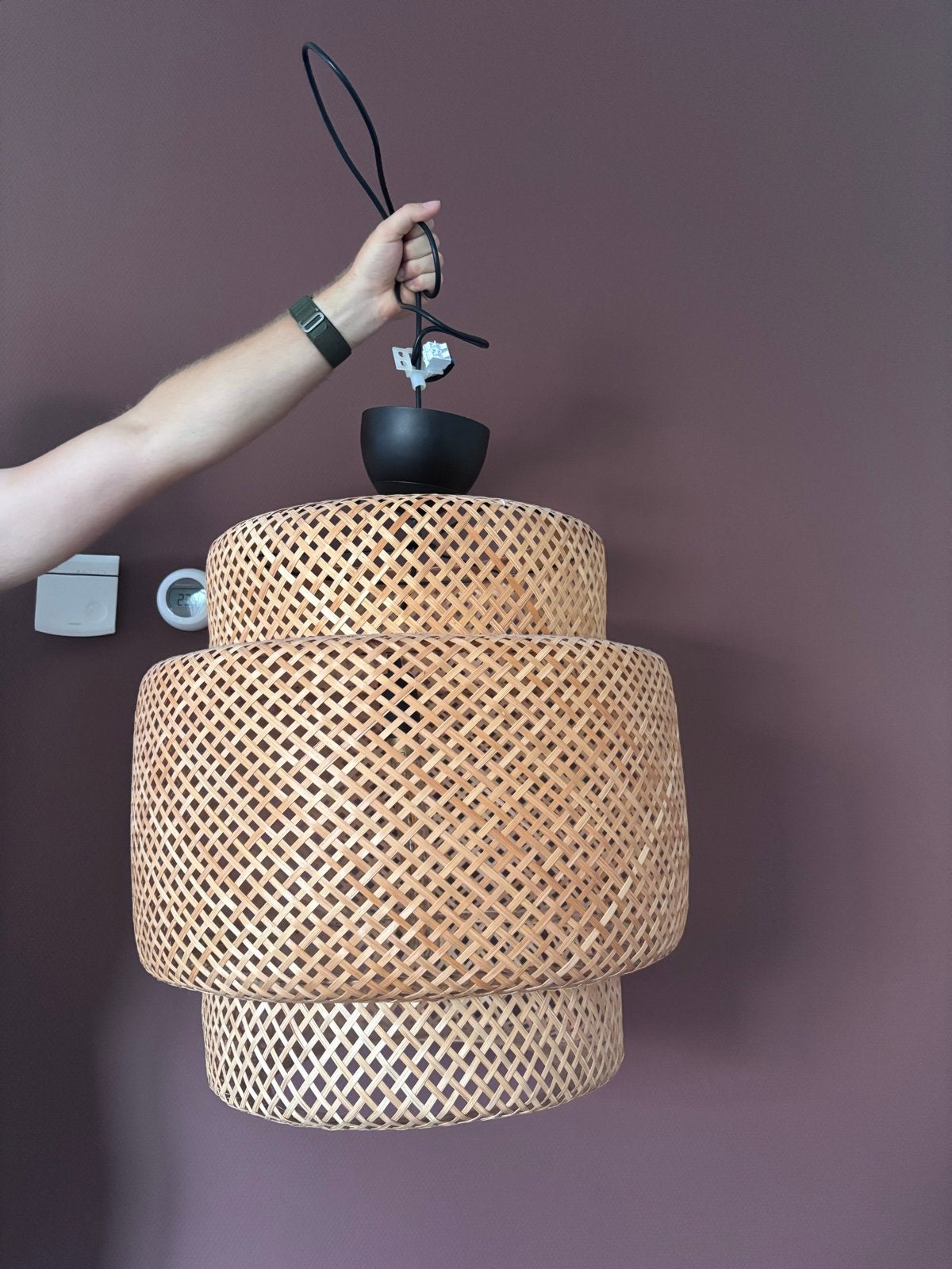 IKEA Sinnerlig bamboe hanglamp, Ophalen, Gebruikt, Natuurlijk materiaal, E27 (groot)
