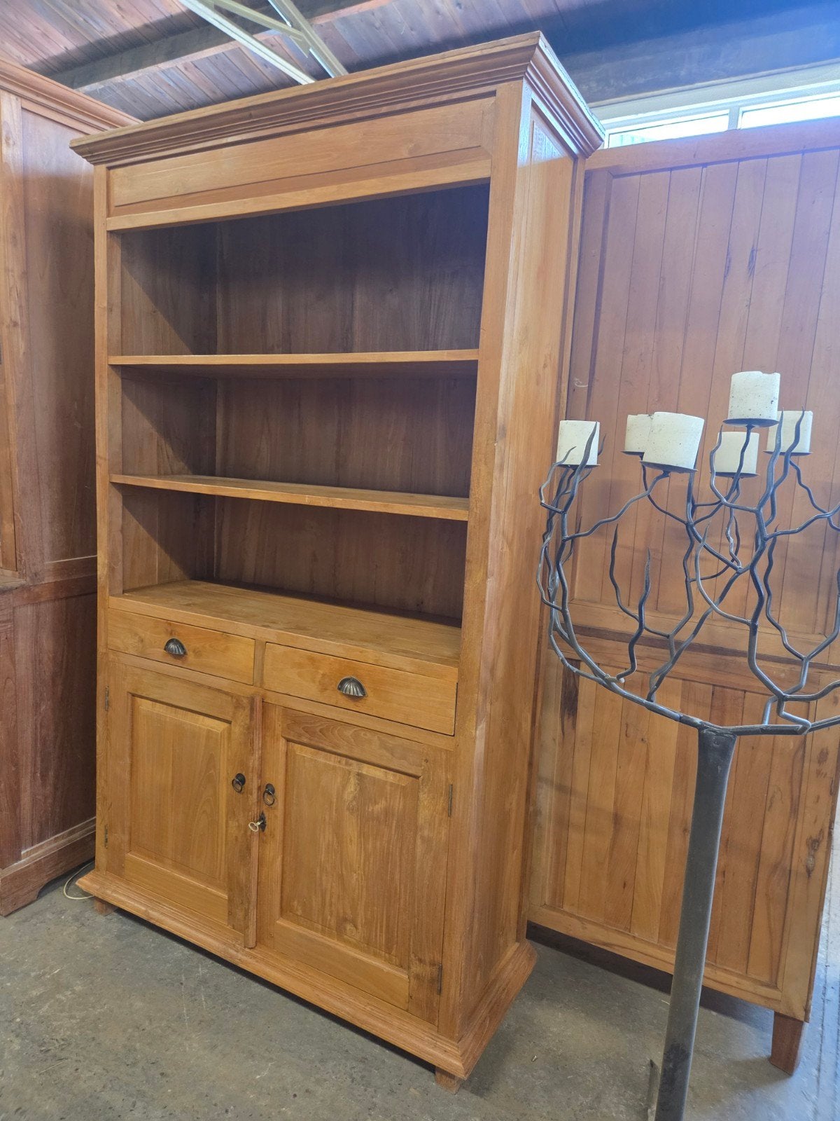Prachtige boekenkast ~ wandkast ~ buffetkast ~ kamerkast, Ophalen, 100 tot 150 cm, Teakhout, Zo goed als nieuw