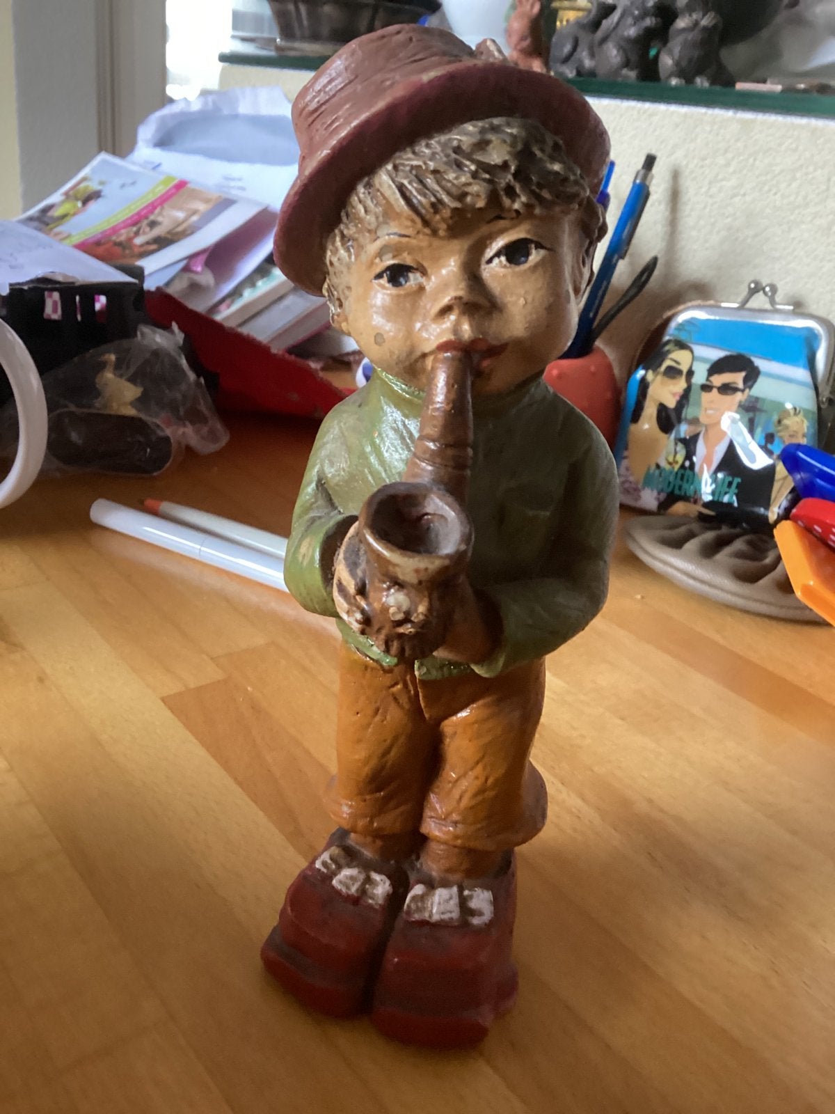Jongen met pijp // hoog 18 cm, Ophalen of Verzenden