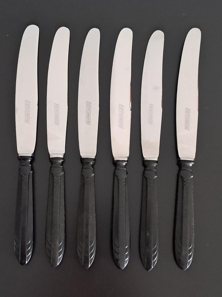 6 vintage messen Ebba, Gero, (set 1), Ophalen of Verzenden, Rvs of Chroom