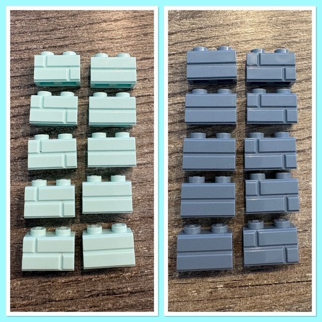 10 lego basis blokjes steen motief licht aqua of zand blauw, Ophalen of Verzenden, Nieuw, Losse stenen, Lego