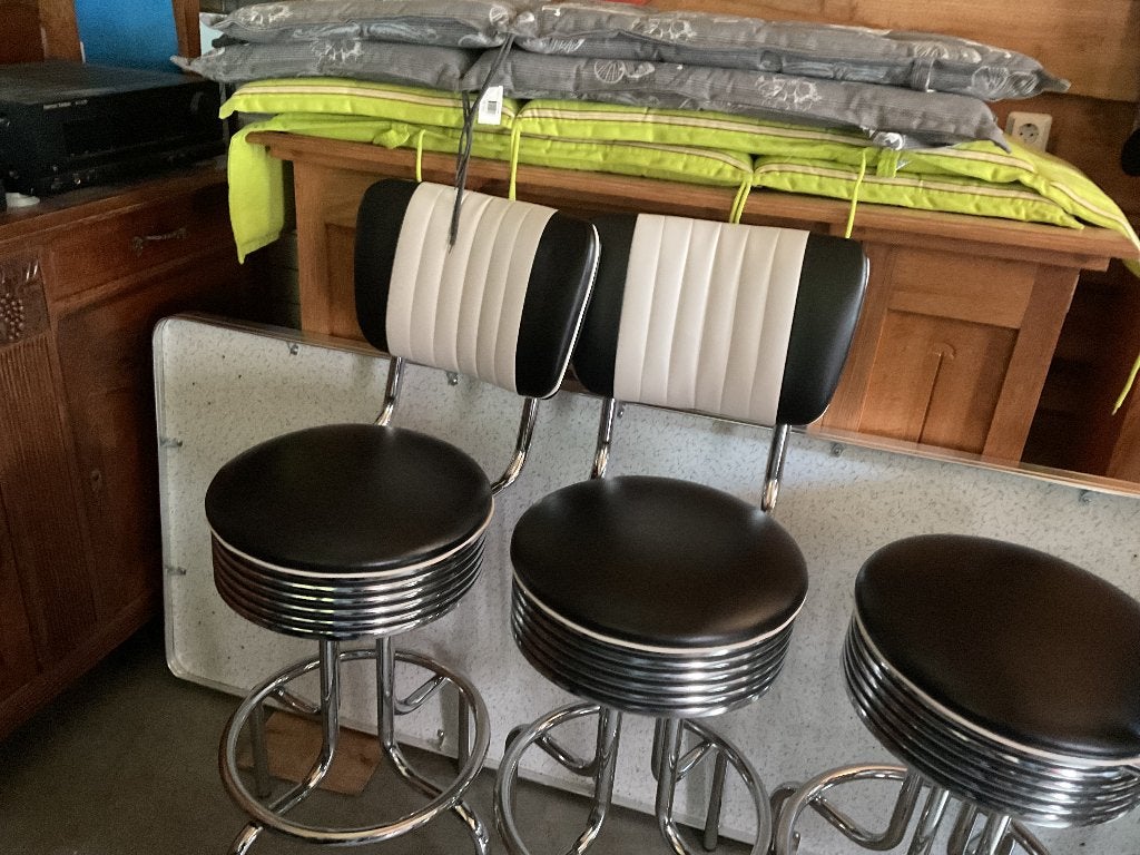 Bartafel met krukken, jaren 50 stijl, Ophalen, Gebruikt