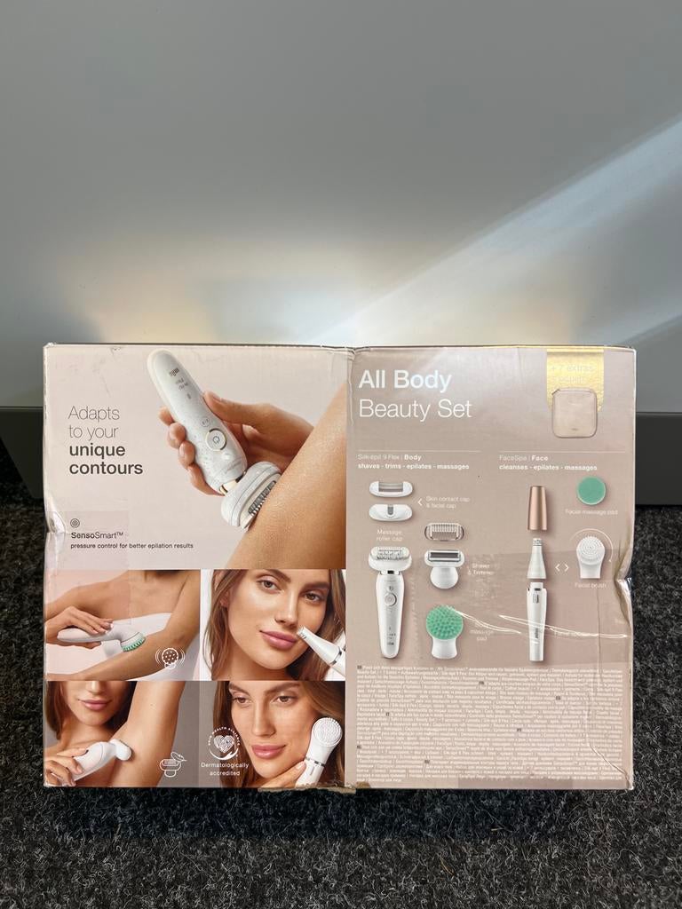 Braun Silk-épil 9 Flex 9-300 Beautyset Epilator Wit/Goud, Nieuw, Ophalen of Verzenden, Nvt, Nvt