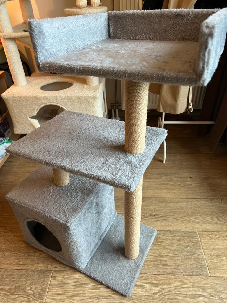 Kleine kattenkrabpaal Grijs, Dieren en Toebehoren, Krabmeubelen, Ophalen of Verzenden, Zo goed als nieuw, Krabpaal