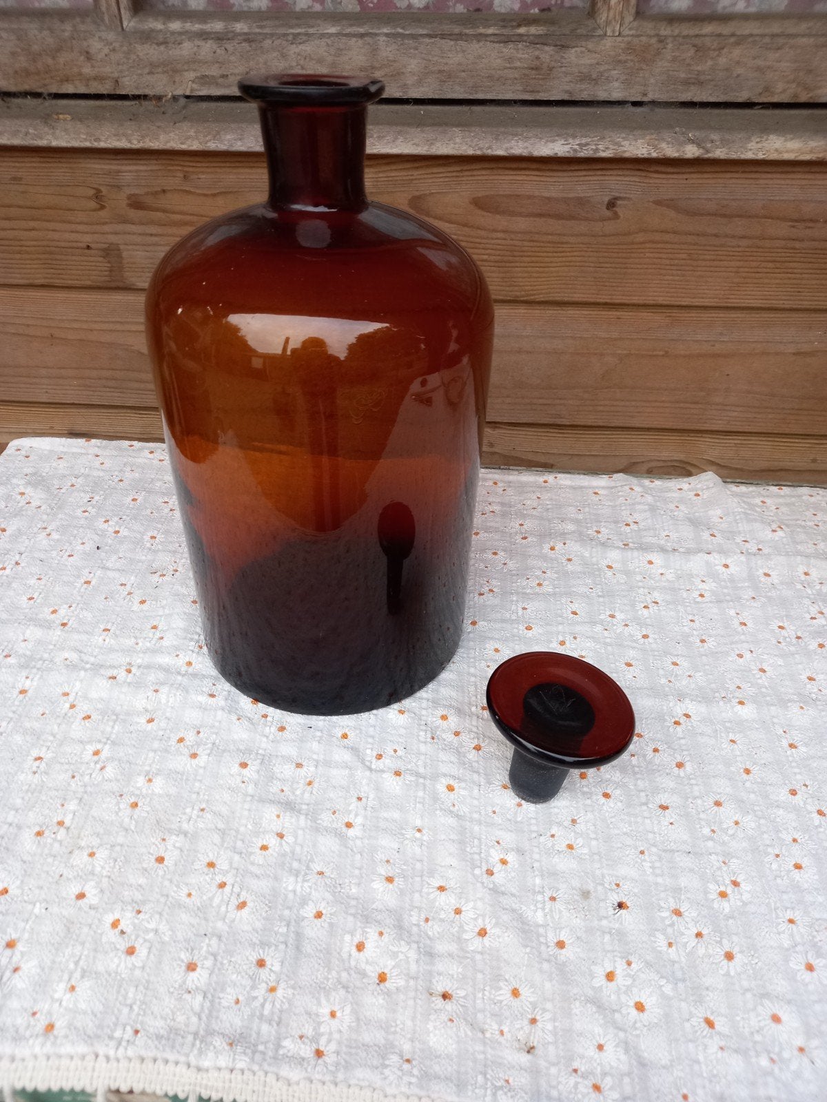 oude apothekersfles. glas., Ophalen