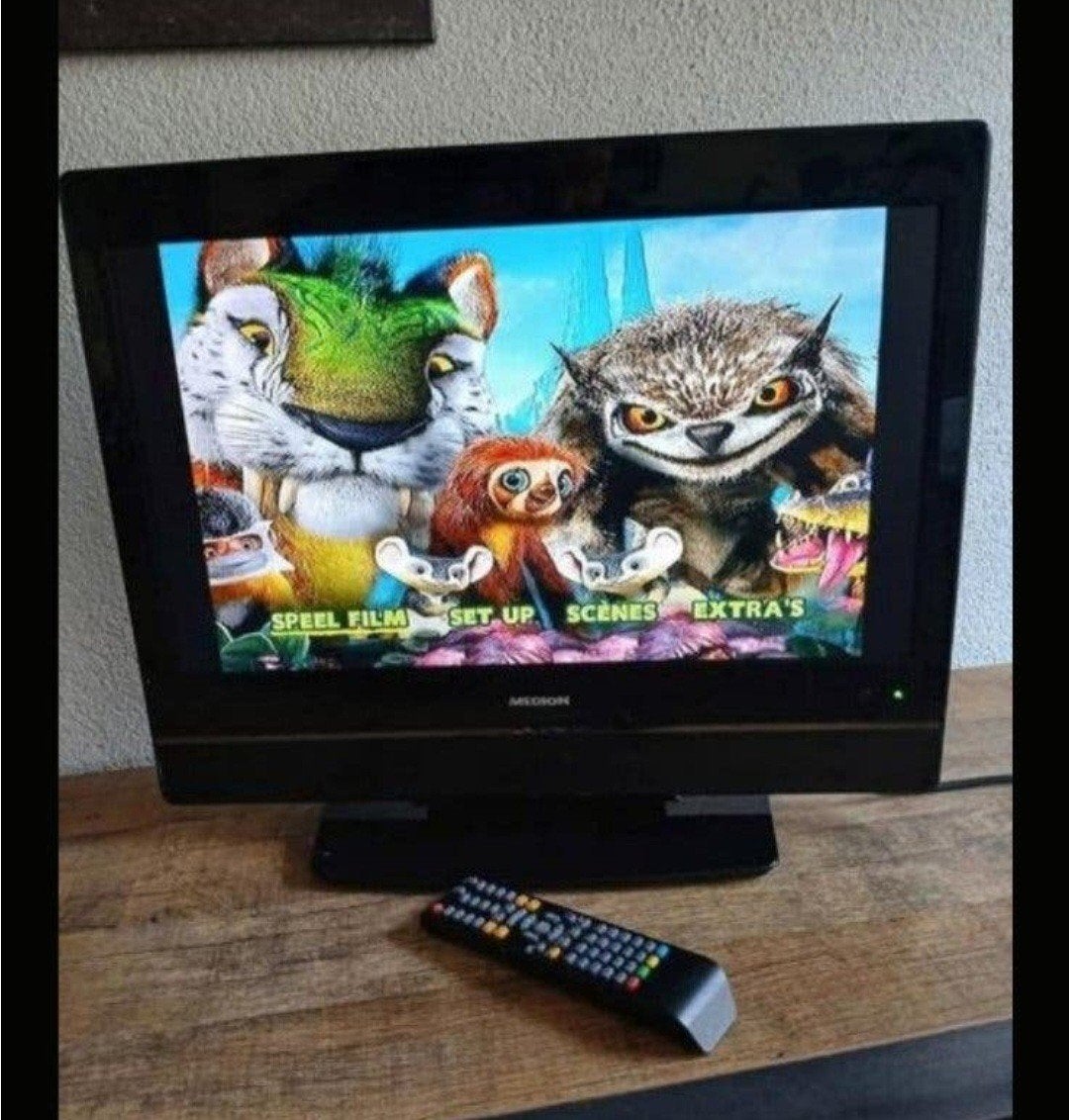Medion MD30386 LCD  TV/DVD 55 cm/21.8 inch met afstandsbedie, Audio, Tv en Foto, Gebruikt, 50 Hz, 40 tot 60 cm, Ophalen