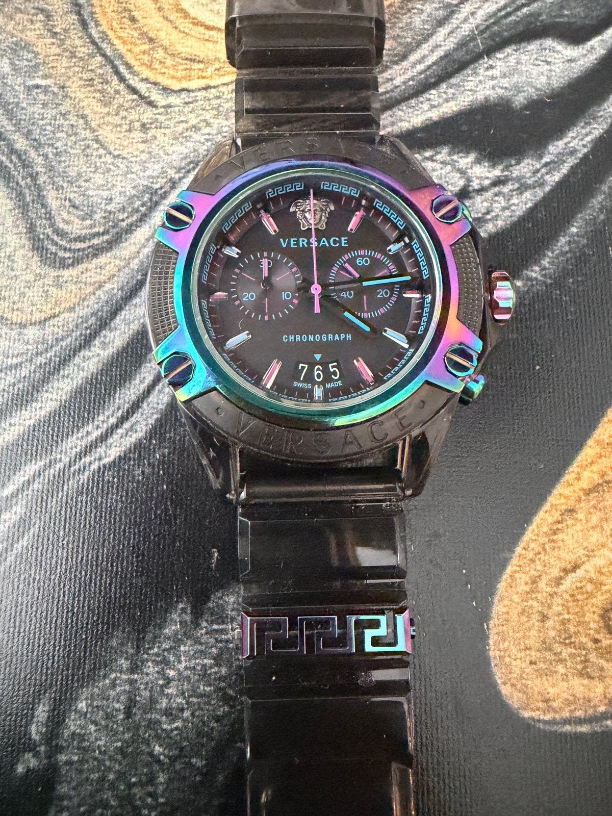 Versace heren horloge zgan, Ophalen, Staal, Overige merken