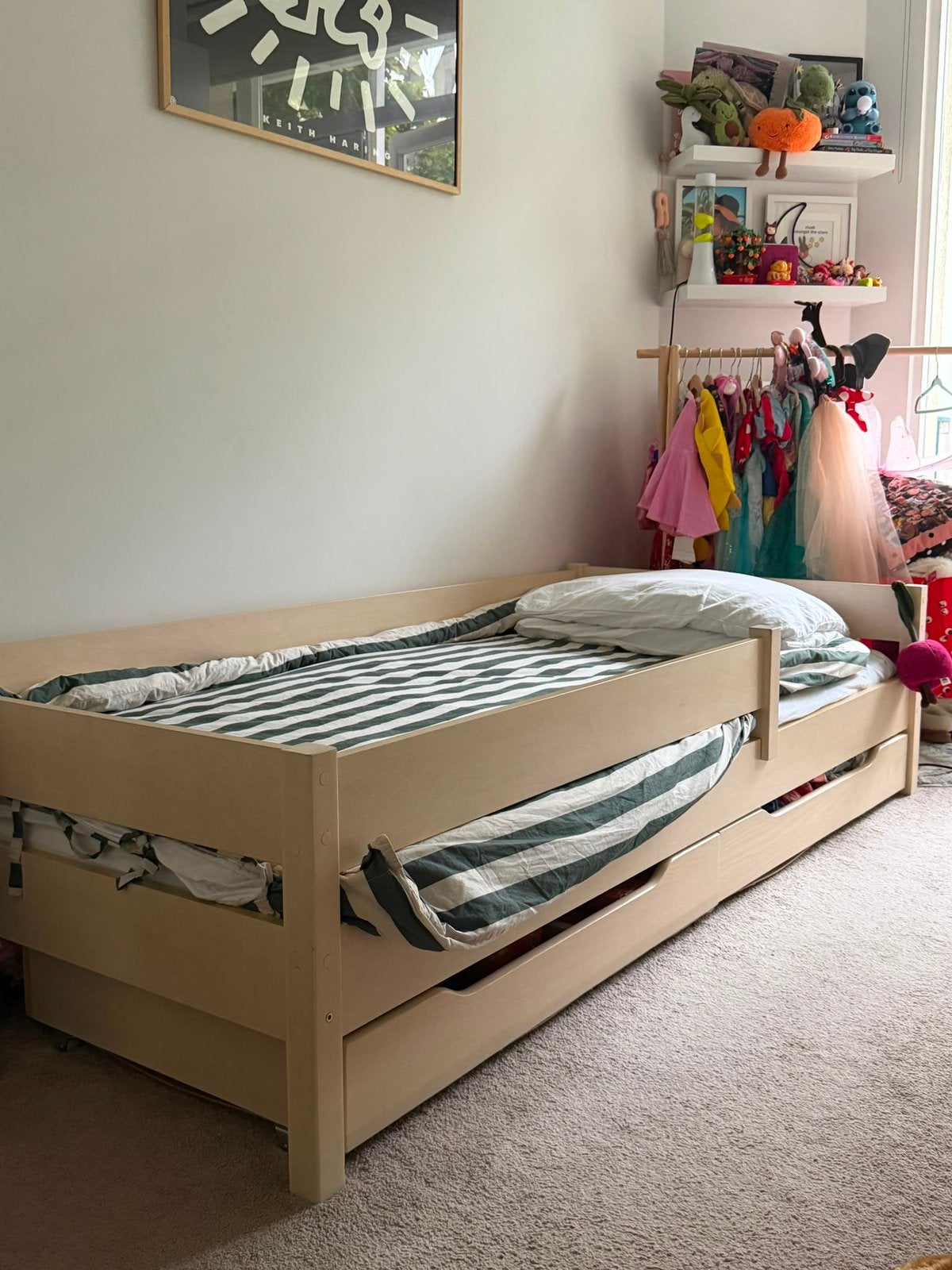 Single Kids Bed with Drawers and Mattress, Ophalen, Zo goed als nieuw, 180 cm of meer, 70 tot 85 cm