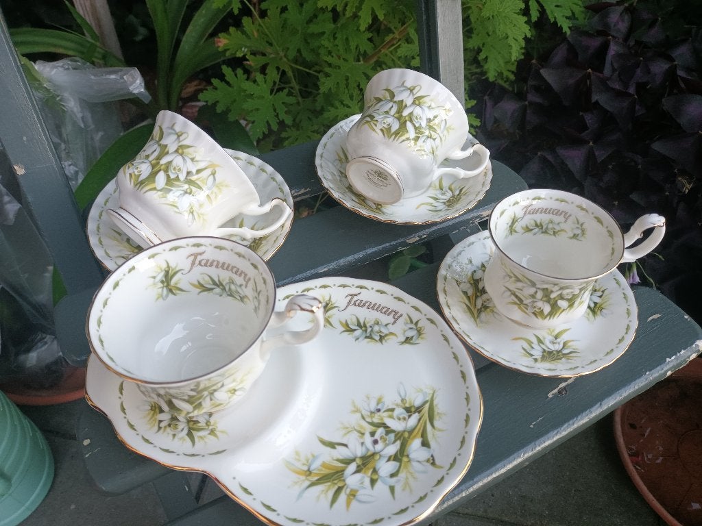 Royal Albert flower of the month January, Klassiek, Ophalen of Verzenden, Zo goed als nieuw, Kop(pen) en/of Schotel(s)