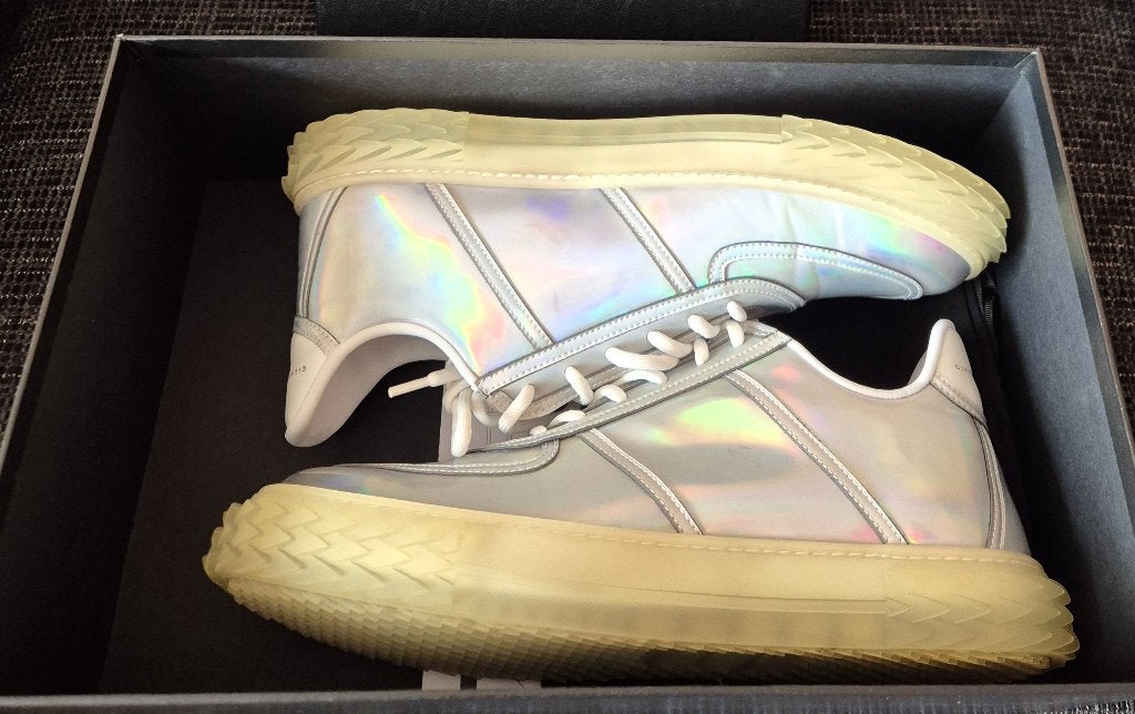 Guiseppe Zanotti Blabber sneaker met metallic finish - Mt 42, Kleding | Heren, Schoenen, Guiseppe Zanotti, Overige kleuren, Nieuw