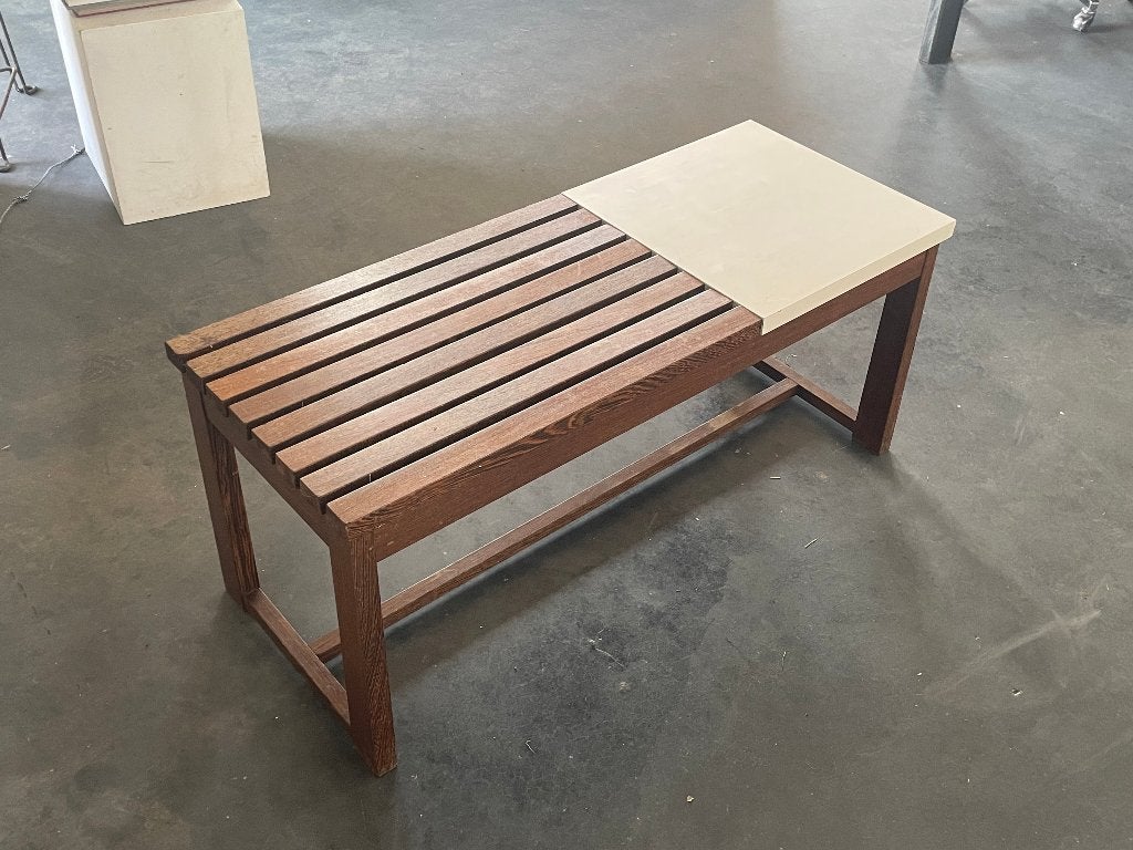 jaren 70 retro vintage bijzettafel / bankje, Ophalen, Huis en Inrichting
