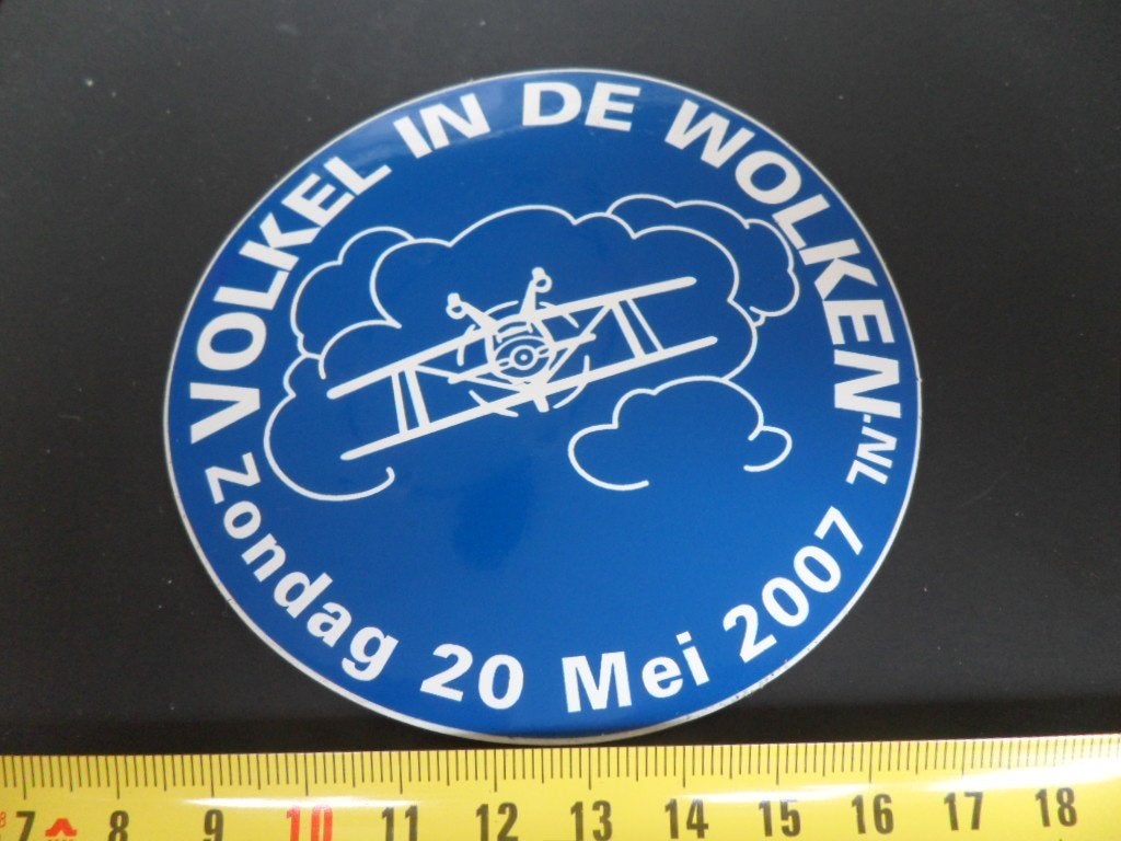 sticker Volkel in de wolken  Zondag 20 mei 2007, Verzamelen, Ophalen of Verzenden, Zo goed als nieuw