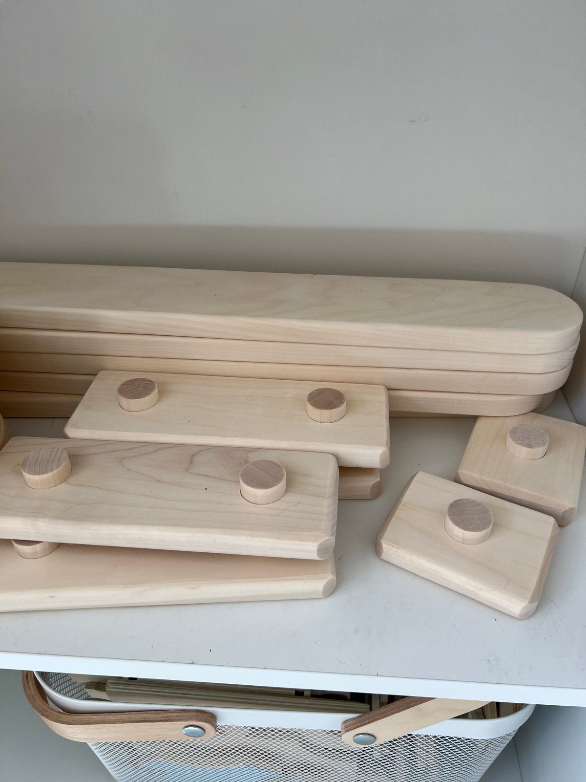 Houten balansbalk en stapstenen set, Ophalen, Zo goed als nieuw, Rij- of Hobbelspeelgoed