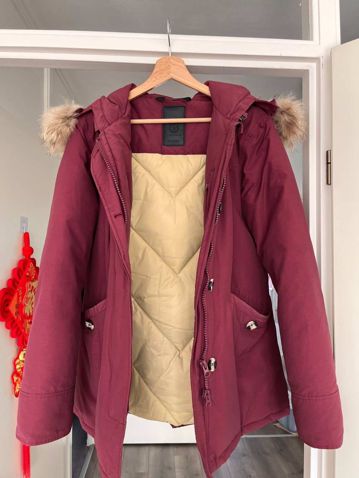 Air force jas, Ophalen of Verzenden, Zo goed als nieuw, Maat 42/44 (L), Rood