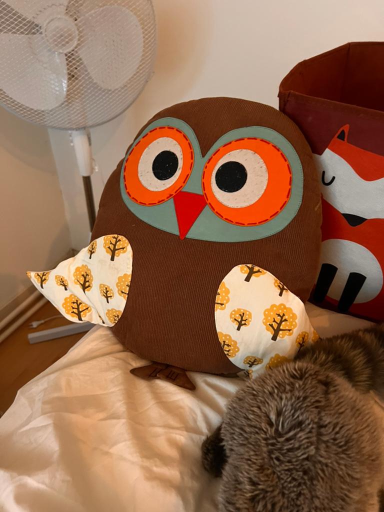 Knuffel uil uilen bos kinderkamer klok uil, Ophalen of Verzenden, Zo goed als nieuw, Overige typen