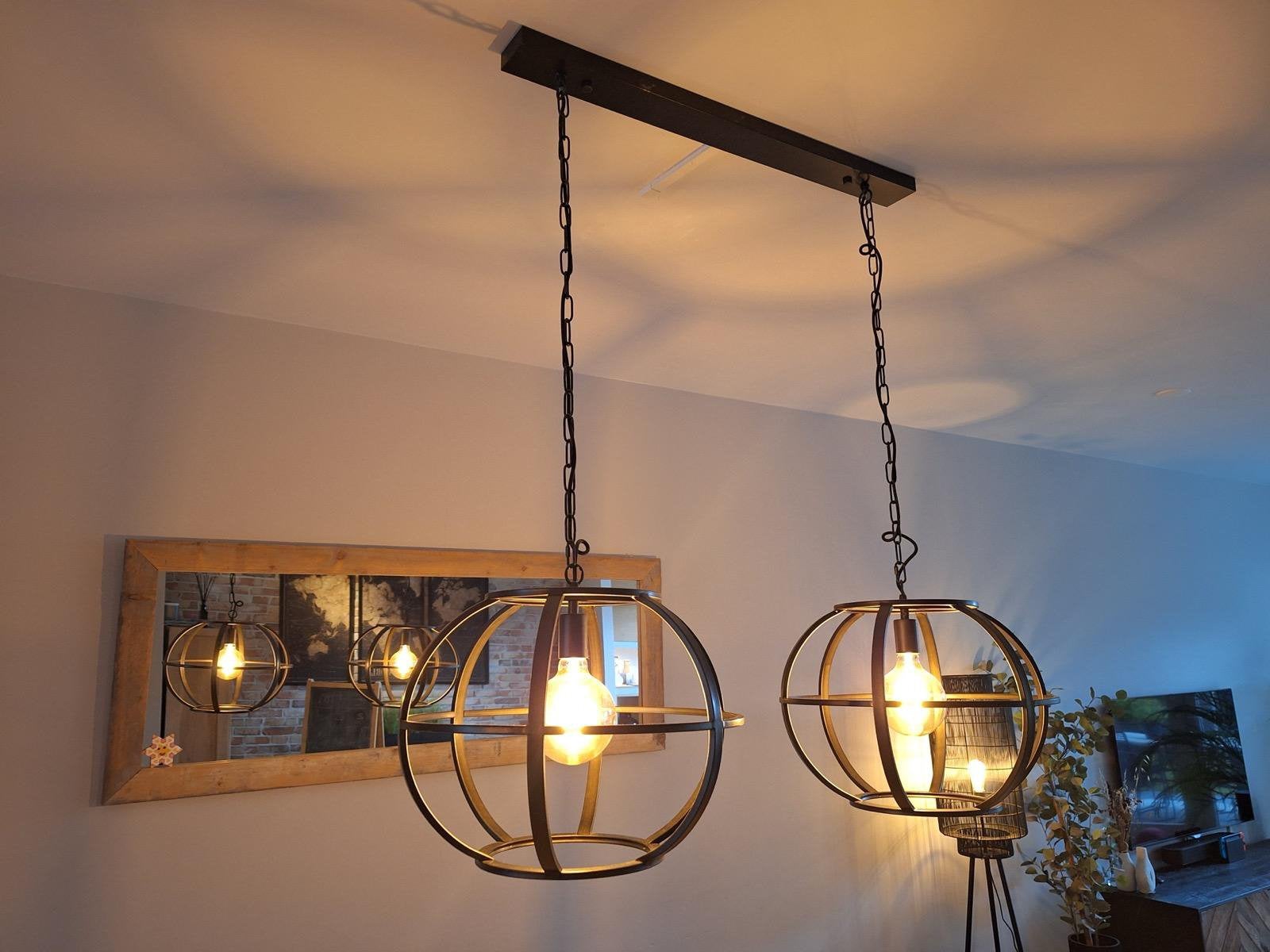 Industriële hanglamp voor boven eettafel, Huis en Inrichting, Lampen | Hanglampen, Ophalen, Zo goed als nieuw