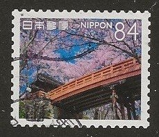 Japan 178, poort en bloesem, Verzenden, Gestempeld, Oost-Azië