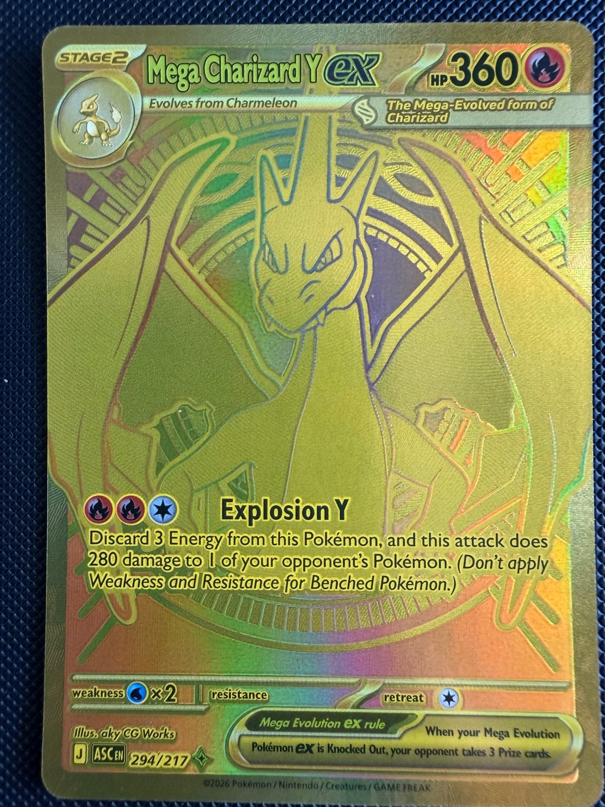 Pokemon Ascended Heroes Charizard Y EX #294, Ophalen of Verzenden, Nieuw, Losse kaart, Foil