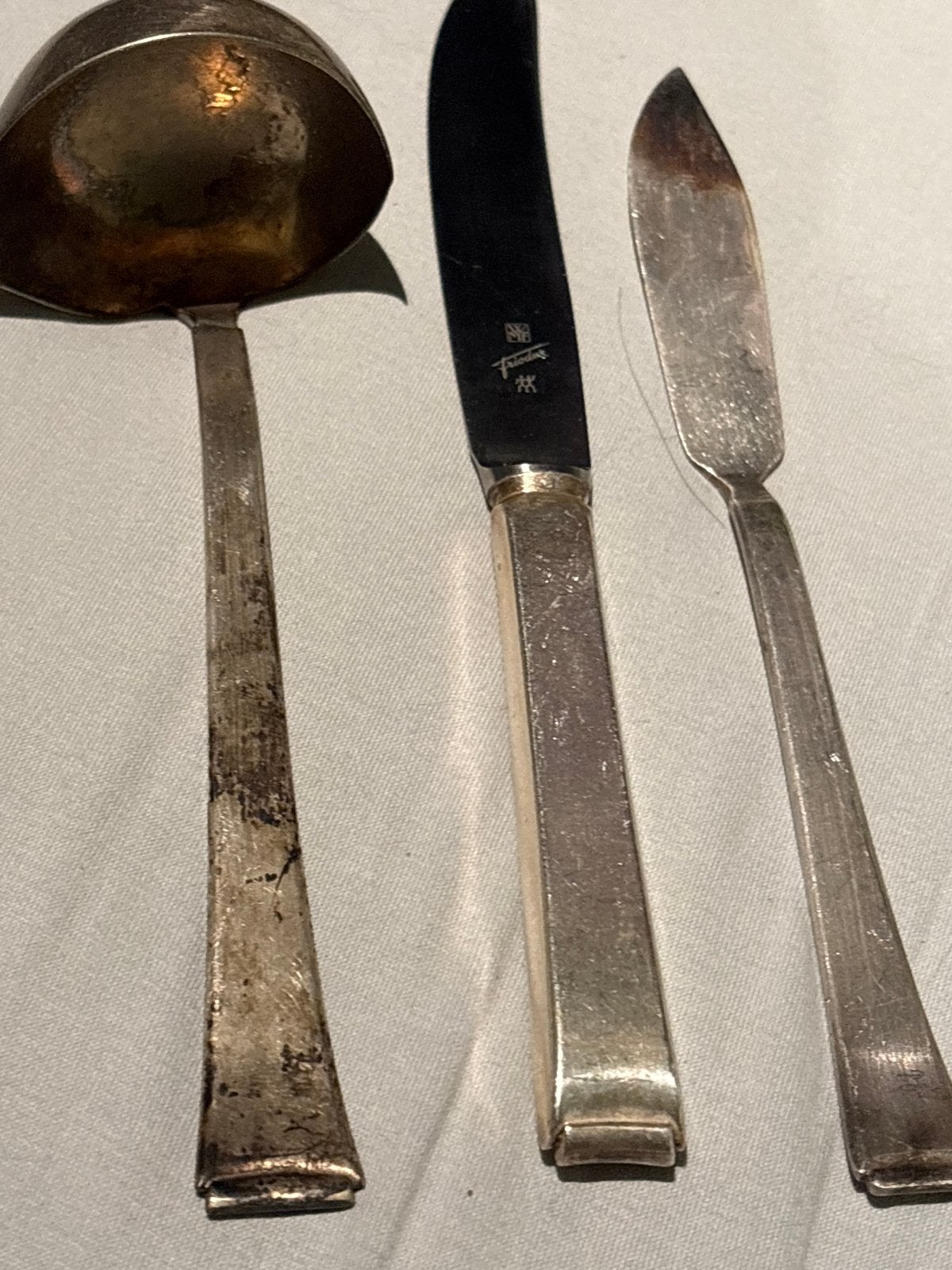 WMF Art Deco serveerbestek & dessertmes - Verzilverd, Antiek en Kunst, Antiek | Bestek, Ophalen of Verzenden