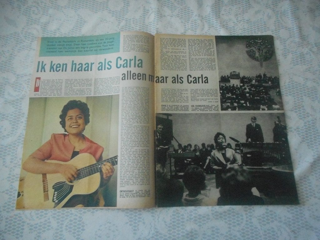 Rotterdam. Pauluskerk. Optreden Carla. 1962., Ophalen of Verzenden, 1960 tot 1980, Nederland, Knipsel(s)