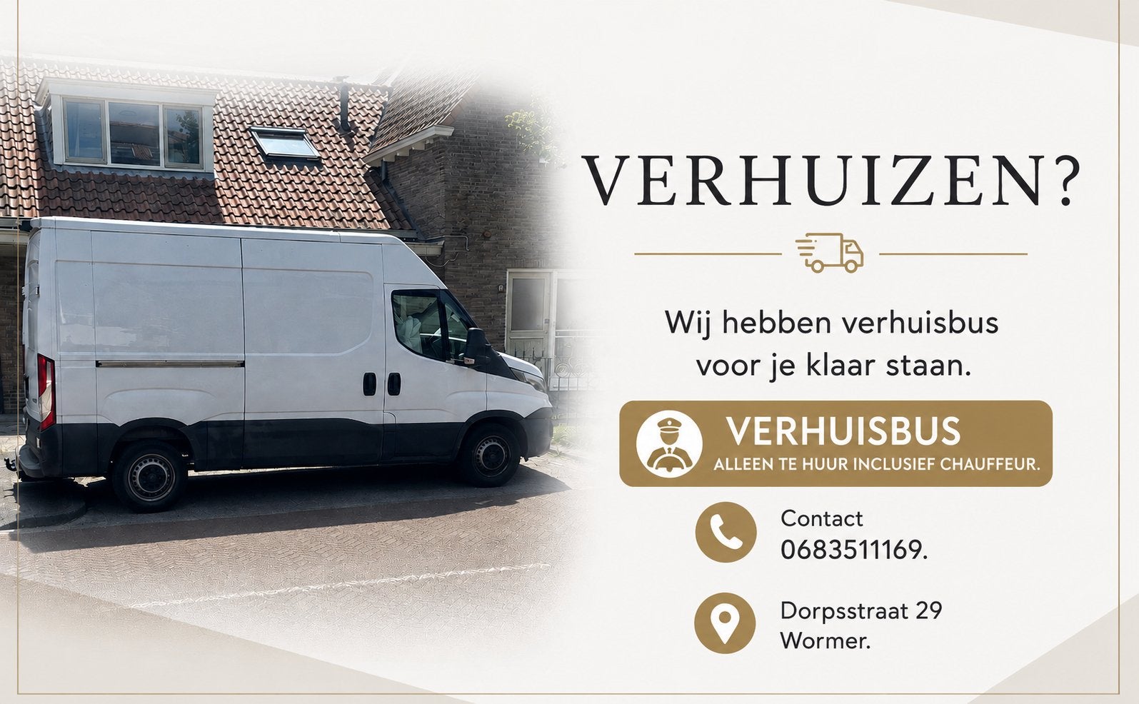 BUS TE HUUR, Ophalen of Verzenden