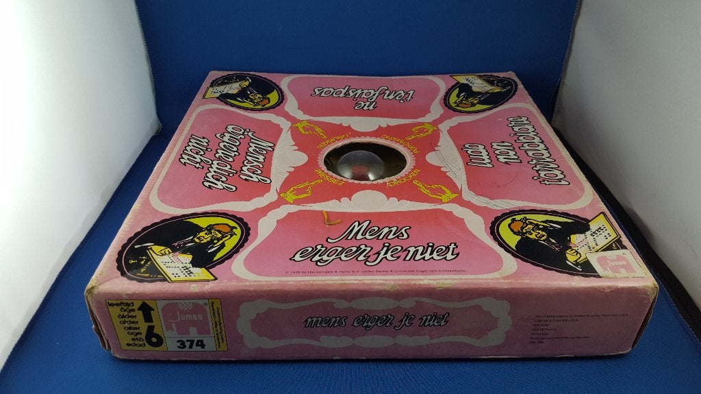 Vintage Mens Erger je Niet, Pop-o-Matic, Jumbo. 4A3, Tweedehands verkoop, Tweedehands verkoop, Gebruikt, Ophalen of Verzenden