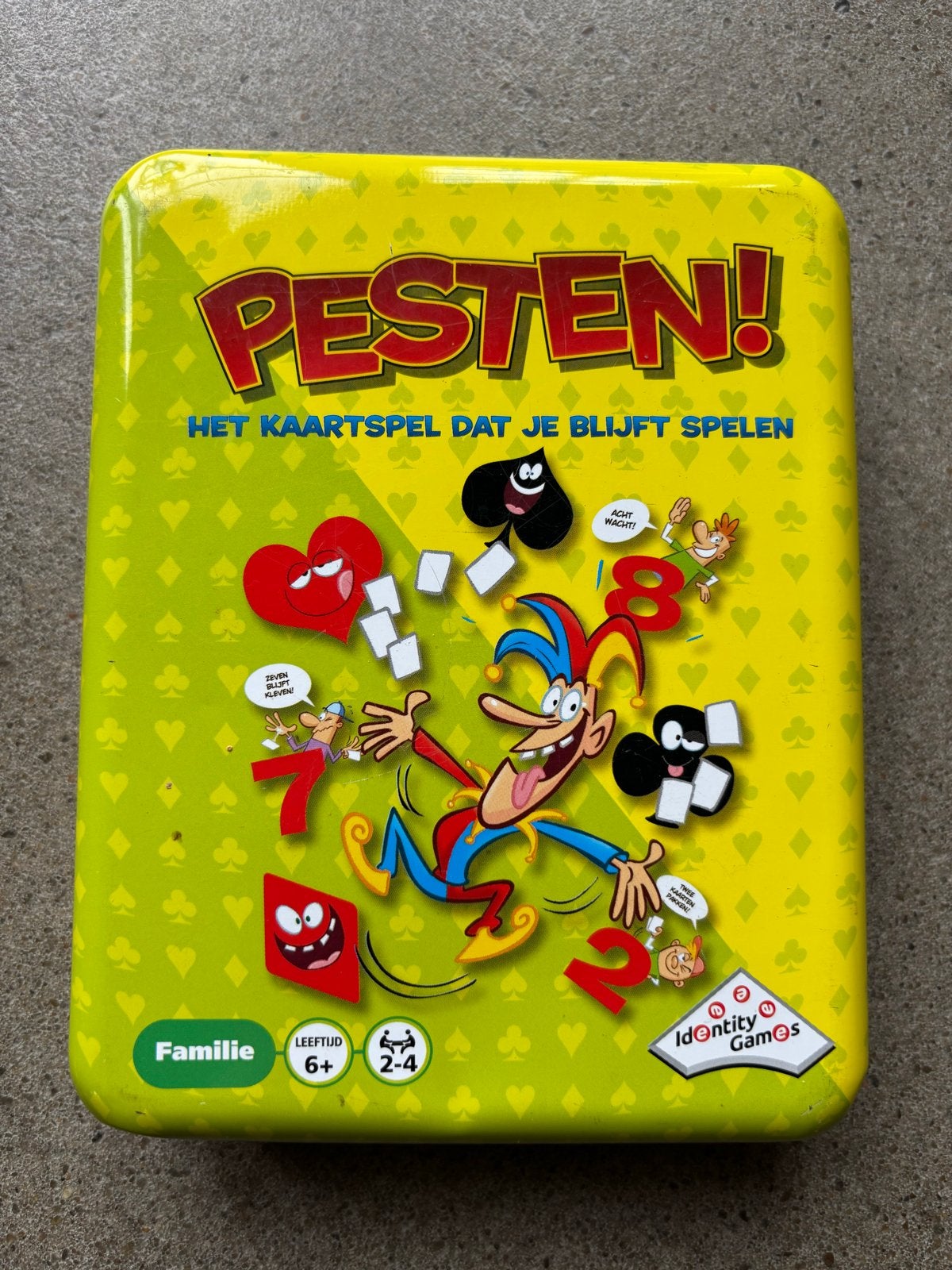 Pesten! kaartspel - Identity Games, Drie of vier spelers, Ophalen of Verzenden, Zo goed als nieuw