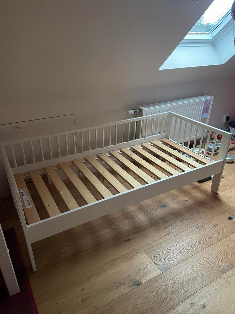 Ikea peuterbed Gulliver160x70, lattenbodem, uitvalbeschermer, Ophalen, Gebruikt, 90 cm, Eenpersoons