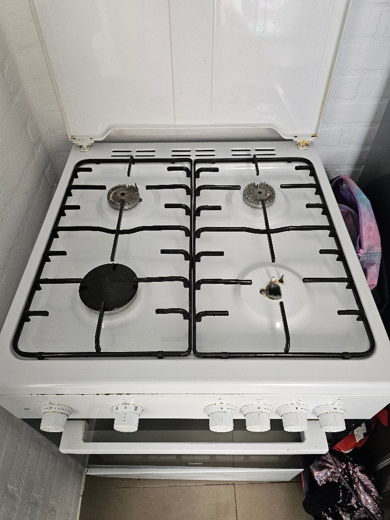 Gasfornuis met elektrische oven - 3 pitten ontbreken, Gebruikt, 3 kookzones of minder, Ophalen of Verzenden, Gas
