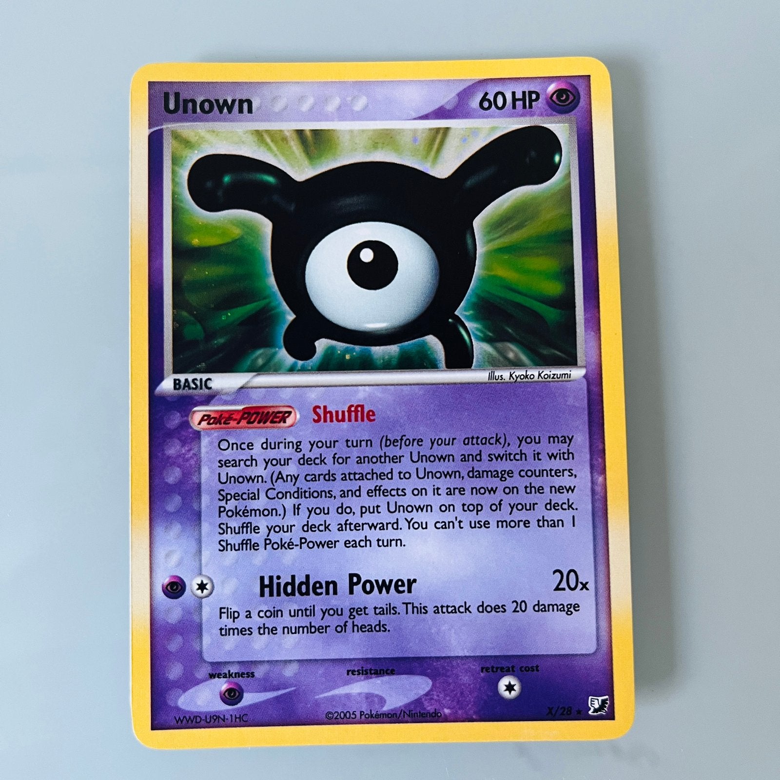 Pokémon: Unown X Kaart [Unseen Forces], Ophalen of Verzenden, Zo goed als nieuw, Losse kaart, Foil