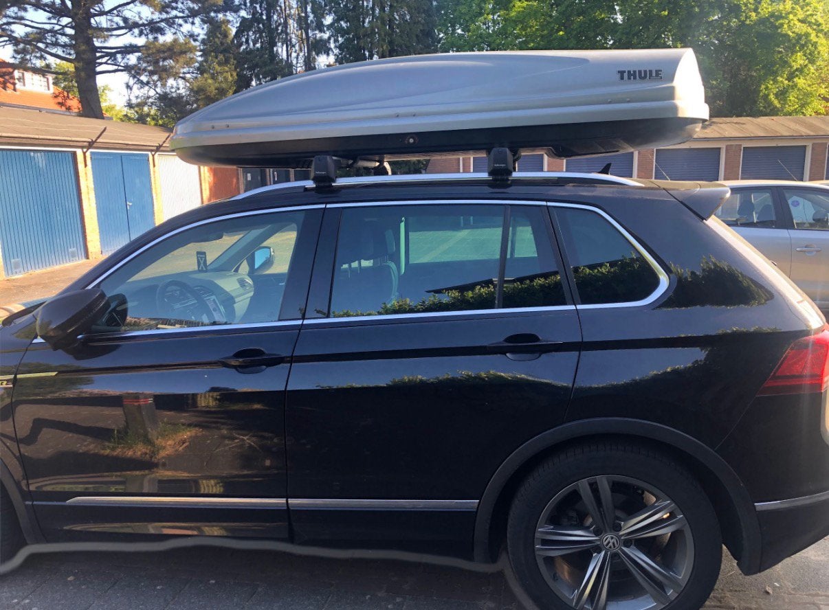 Dakkoffer Skibox XXXL Thule 650Liter Dakdragers VW Tiguan, Ophalen, Zo goed als nieuw