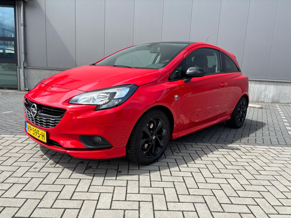 Opel Corsa 1.0T 66KW/90PK 3D 2018 Rood, Auto's, Voorwielaandrijving, Zwart, Parkeersensor, Origineel Nederlands
