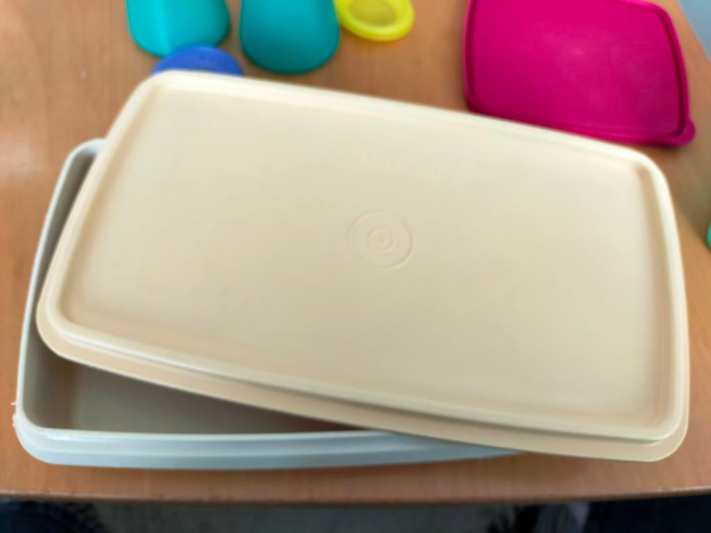 Vintage Tupperware bakjes, Ophalen of Verzenden, Gebruikt, Crème, Overige typen