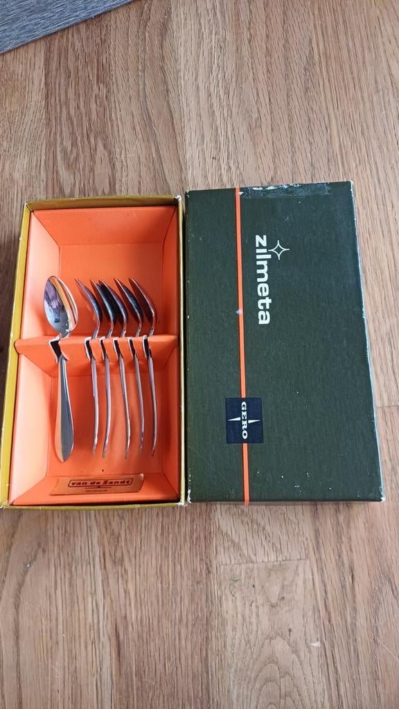 6 Gero Zilmeta eierlepeltjes 8cm, Ophalen of Verzenden, Zo goed als nieuw, Rvs of Chroom, Bestekset
