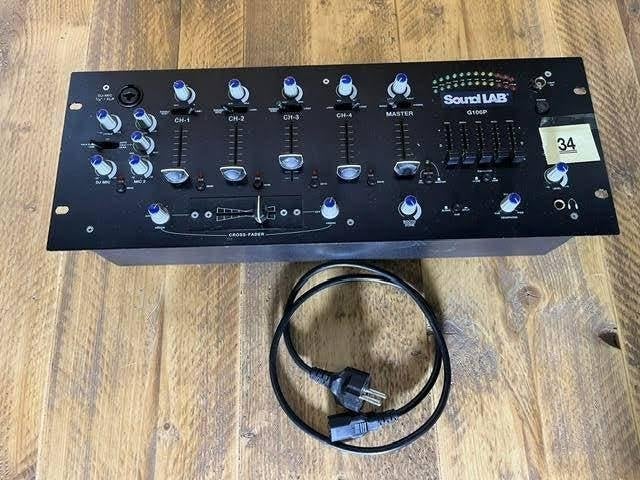 SoundLAB 4-Kanaals DJ Mixer met Equalizer, Crossfader, Ophalen of Verzenden, Gebruikt, Overige merken