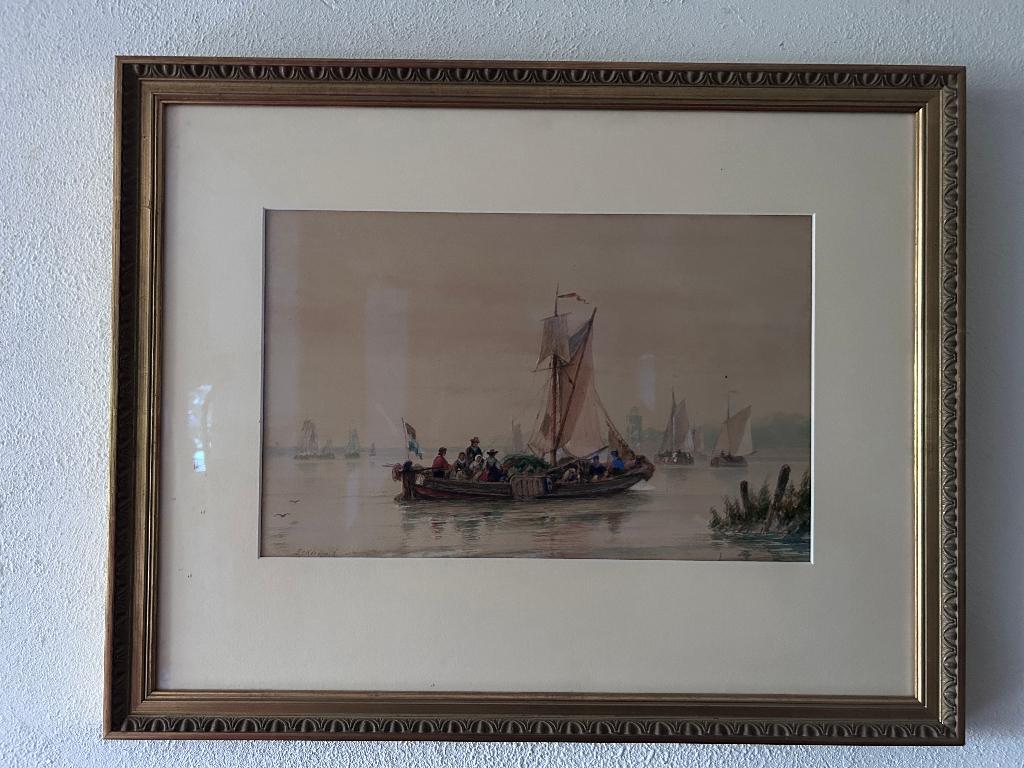 LJ Kleijn - Zeilboot met diversie figuren, Ophalen