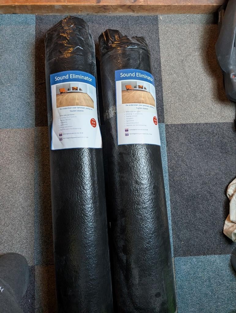 30m² geluidsdempende ondervloer voor laminaat/ hout / parket, Doe-het-zelf en Verbouw, Vloerdelen en Plavuizen, Ophalen, Overige materialen